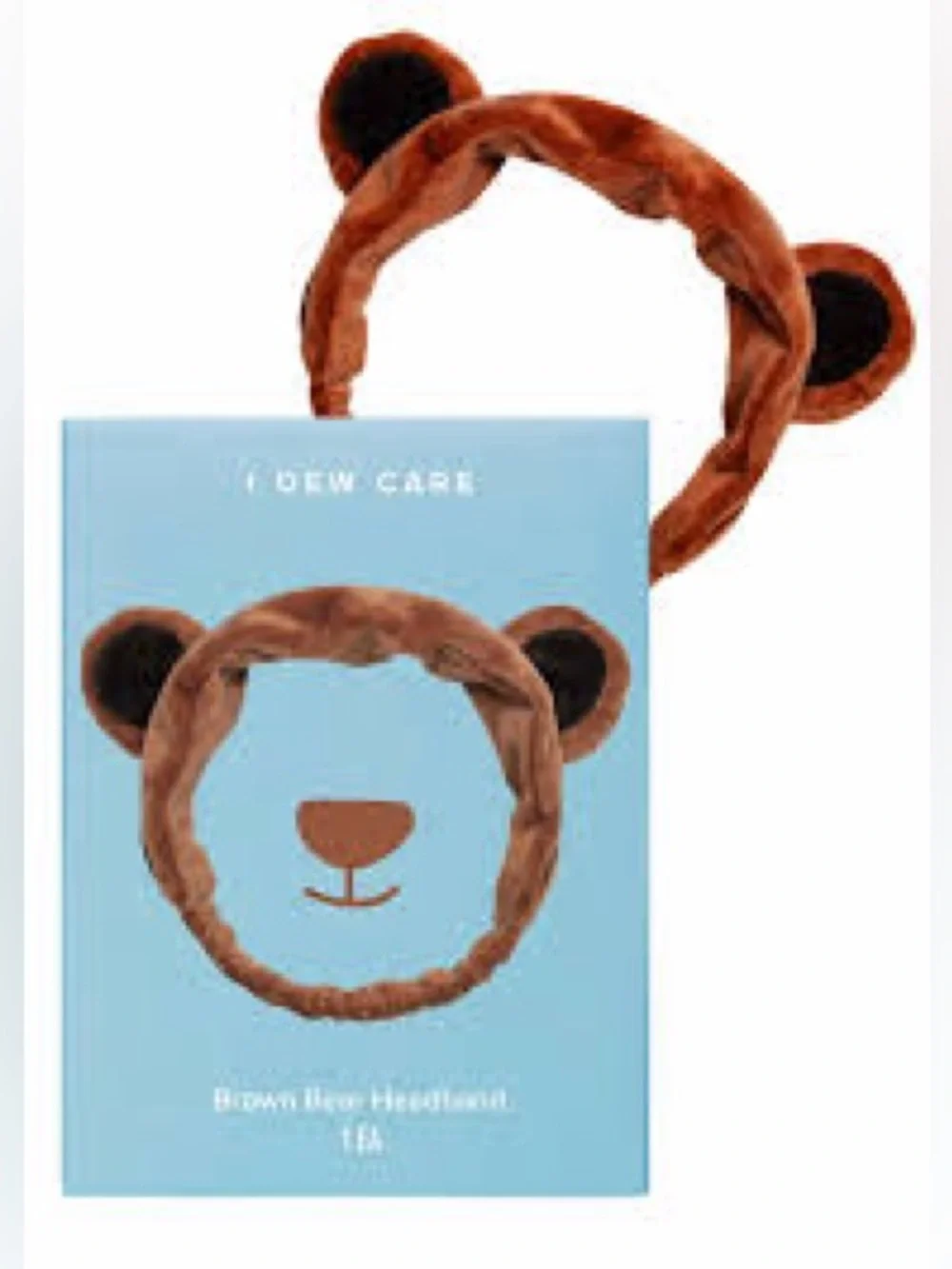 Plush Brown Bear Ear Skincare Headband - Dew Care